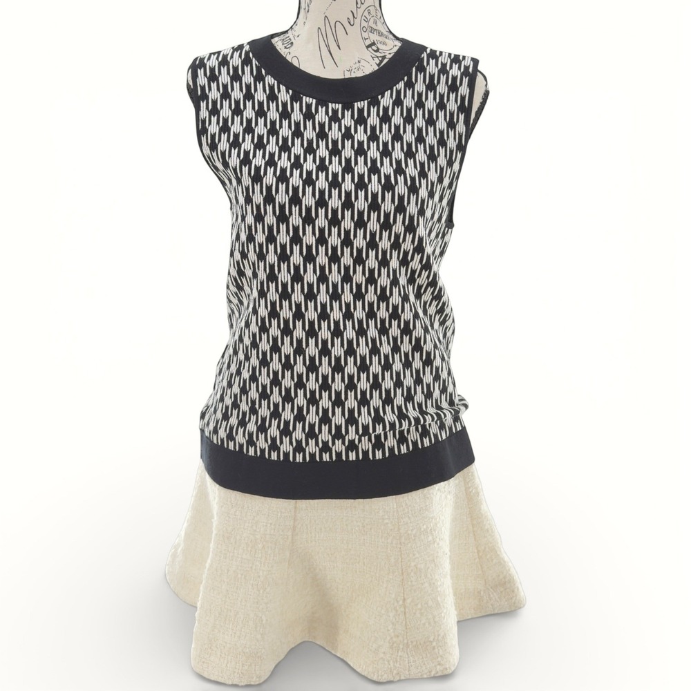 ASTR The Label S Cream Tweed Flared Mini Skirt Boucle Skater Style Preppy Chic - Picture 3 of 12